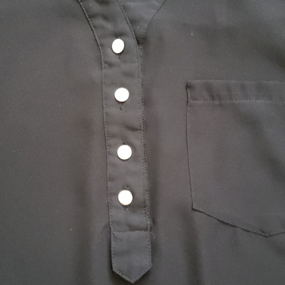 Sheer Partial Button-Up - Picture 3 of 3